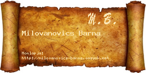 Milovanovics Barna névjegykártya